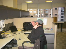 Rarely seen footage of Nick on the phone