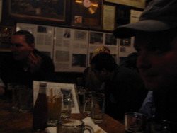 People. A table. Beer.