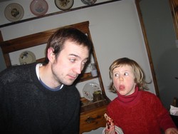 Louise and Dave practice the "Normandie Stare"