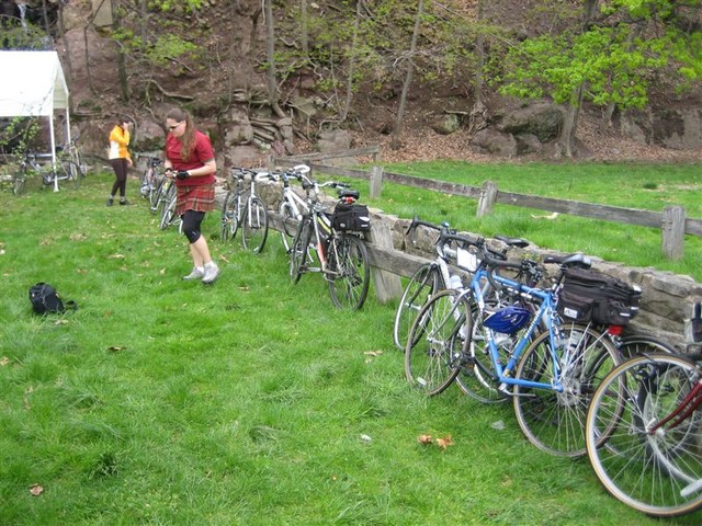 Locking up the bikes
