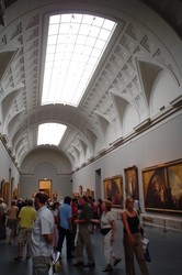 The Prado in Madrid - goodness, all the Goya.  I am so glad to be in Madrid, although it was a slightly white- knuckle entry getting in when I was forced for a few kilometers on a six-lane freeway.  But that�s how it is in the capital, and it was not that big of a deal. The city itself is very exciting, elegant and sophisticated - do not believe the naysayers.  There is a definite charm to the Spanish capital.  (7/15/04)