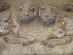 Down a narrow alley in Diyarbakir's old town is a Chaldean Cathedral with some stone animal engravings above the metal double doors.  Although I was rapping pretty hard with the door knocker in an attempt to gain access, no Chaldeans were there at the time to open the giant metal doors to the cathedral.  I did not know that eastern Turkey was part of the Chaldean territories - but so it is.  (4/29/05)