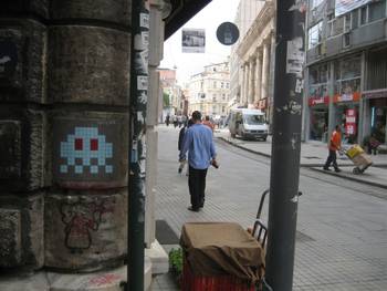 Space invader in Montmartre, Paris
